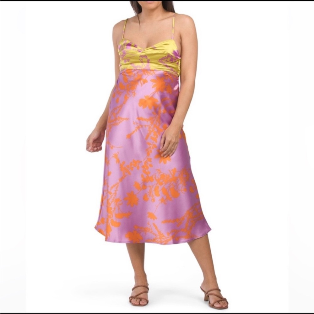 House of Harlow Vibrant Purple and Orange Floral Dress